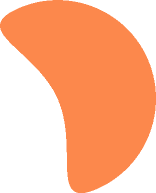 L'image présente une demi-lune orange. Elle incorpore des éléments graphiques, mettant en valeur la créativité et l'art.